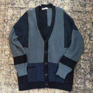 Zara Color Blocked Cardigan Sweater